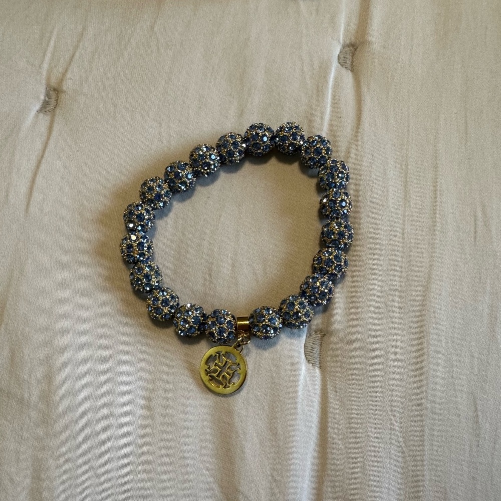 Rustic cuff women’s bracelet - gold and blue